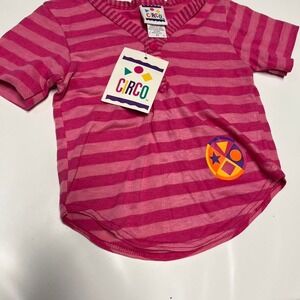 Vintage Pink Striped‎ Circo Henley Style T Shirt. NWT